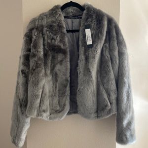 Isda & Co. size medium grey fur ball jacket